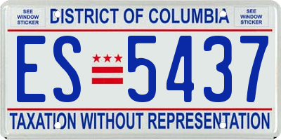 DC license plate ES5437