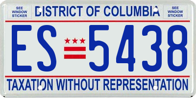 DC license plate ES5438
