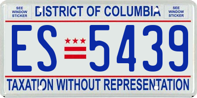 DC license plate ES5439
