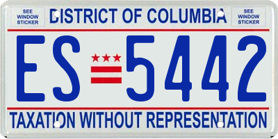 DC license plate ES5442