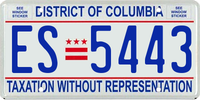 DC license plate ES5443