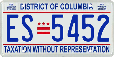 DC license plate ES5452