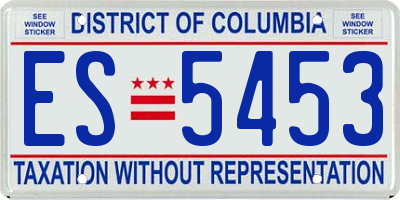 DC license plate ES5453