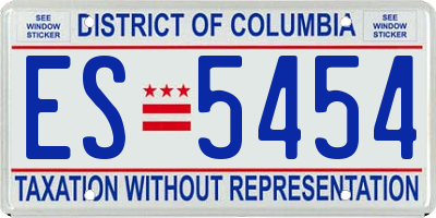 DC license plate ES5454