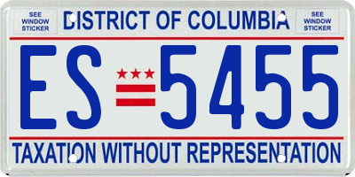 DC license plate ES5455