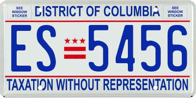 DC license plate ES5456