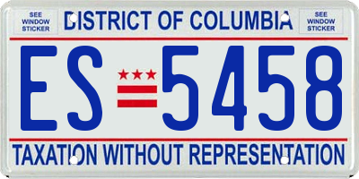 DC license plate ES5458
