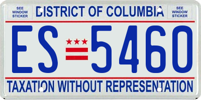 DC license plate ES5460