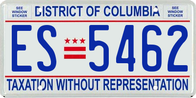 DC license plate ES5462