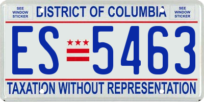 DC license plate ES5463