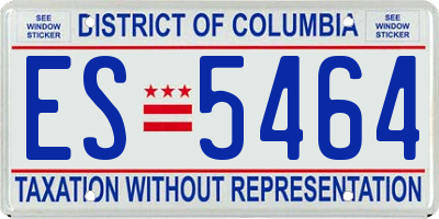 DC license plate ES5464