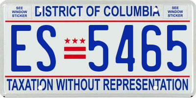 DC license plate ES5465