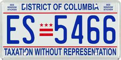 DC license plate ES5466