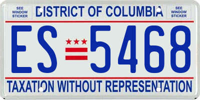 DC license plate ES5468