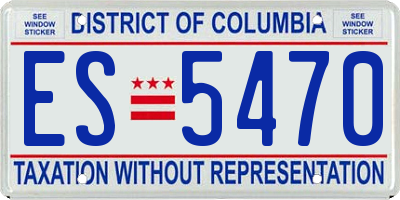 DC license plate ES5470