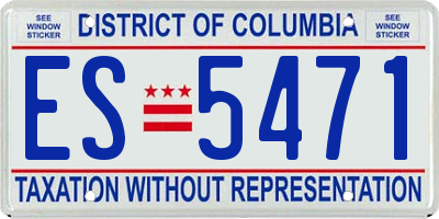 DC license plate ES5471