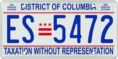 DC license plate ES5472