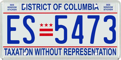 DC license plate ES5473