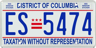 DC license plate ES5474