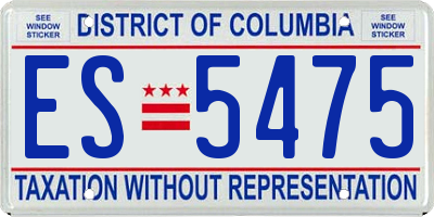 DC license plate ES5475