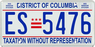 DC license plate ES5476