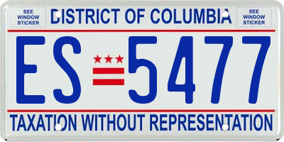 DC license plate ES5477