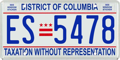 DC license plate ES5478