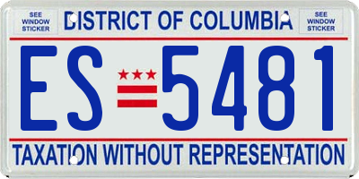 DC license plate ES5481