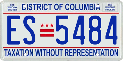 DC license plate ES5484