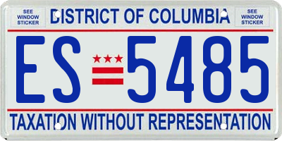 DC license plate ES5485