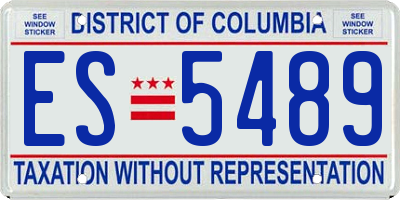 DC license plate ES5489