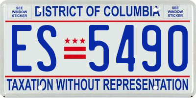DC license plate ES5490