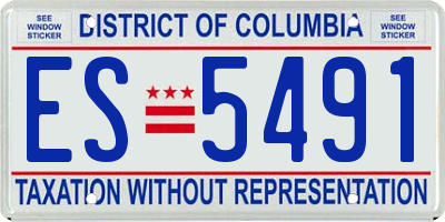 DC license plate ES5491