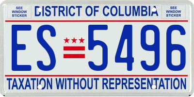DC license plate ES5496