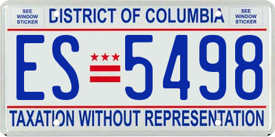DC license plate ES5498
