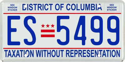 DC license plate ES5499