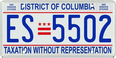 DC license plate ES5502