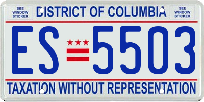 DC license plate ES5503