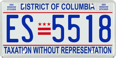DC license plate ES5518