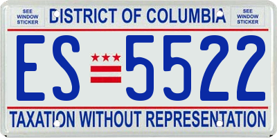 DC license plate ES5522