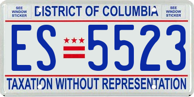DC license plate ES5523