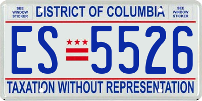 DC license plate ES5526