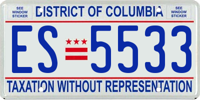 DC license plate ES5533