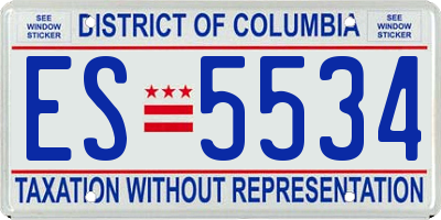 DC license plate ES5534