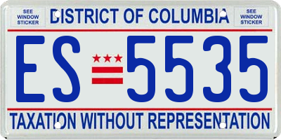 DC license plate ES5535