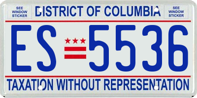 DC license plate ES5536