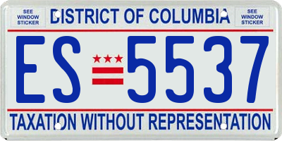 DC license plate ES5537