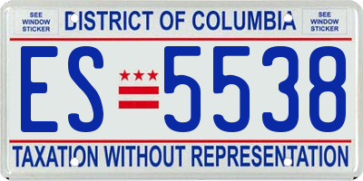 DC license plate ES5538