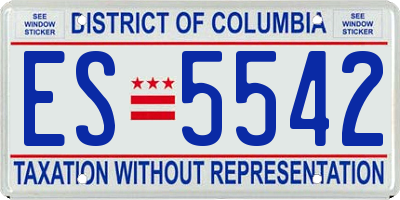 DC license plate ES5542