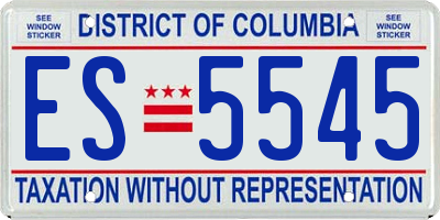 DC license plate ES5545